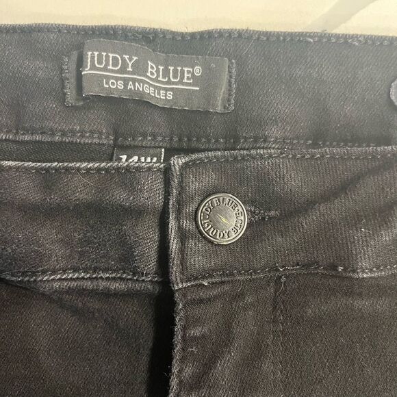 Judy Blue Jeans Womens 14W Black High Rise Denim Jogger *Missing Drawstring - Picture 6 of 11